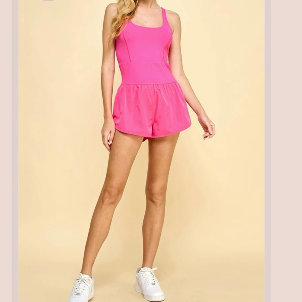Vibrant Pink Sleeveless Romper